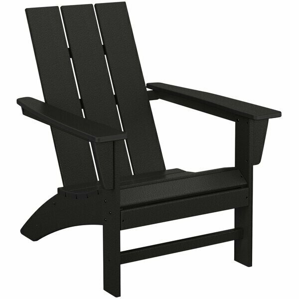 Polywood AD420BL Black Modern Adirondack Chair 633AD420BL